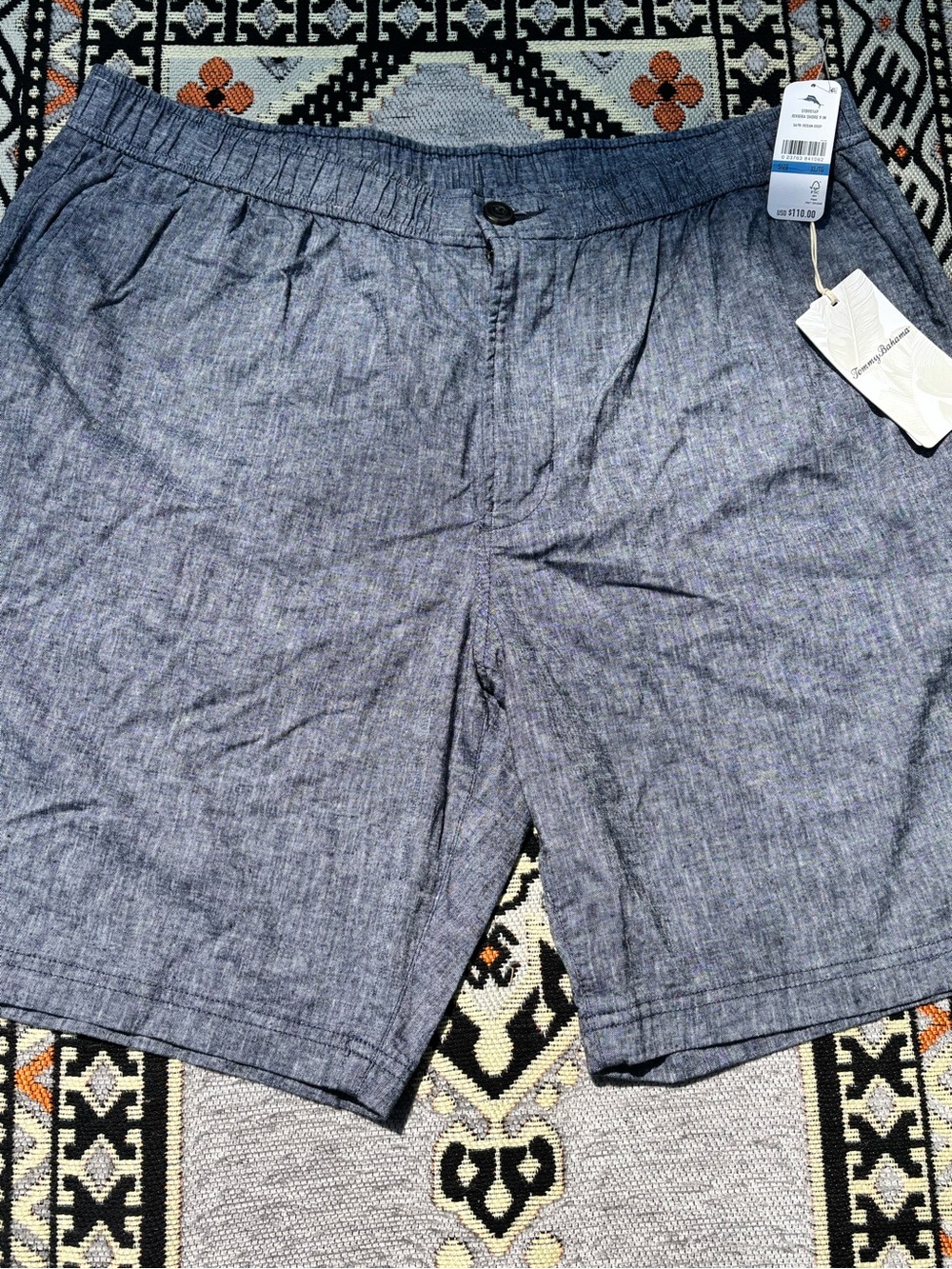 Tommy Bahama Riviera Shore Stretch-Linen E-Waist 9-Inch Shorts